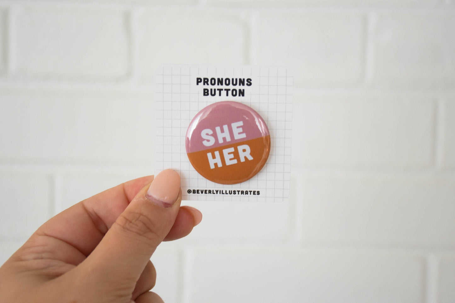 Pronoun Pin Button | She/Her | They/Them | He/Him | Customize pronoun pin | Pronoun pin badge | ANY PRONOUNS