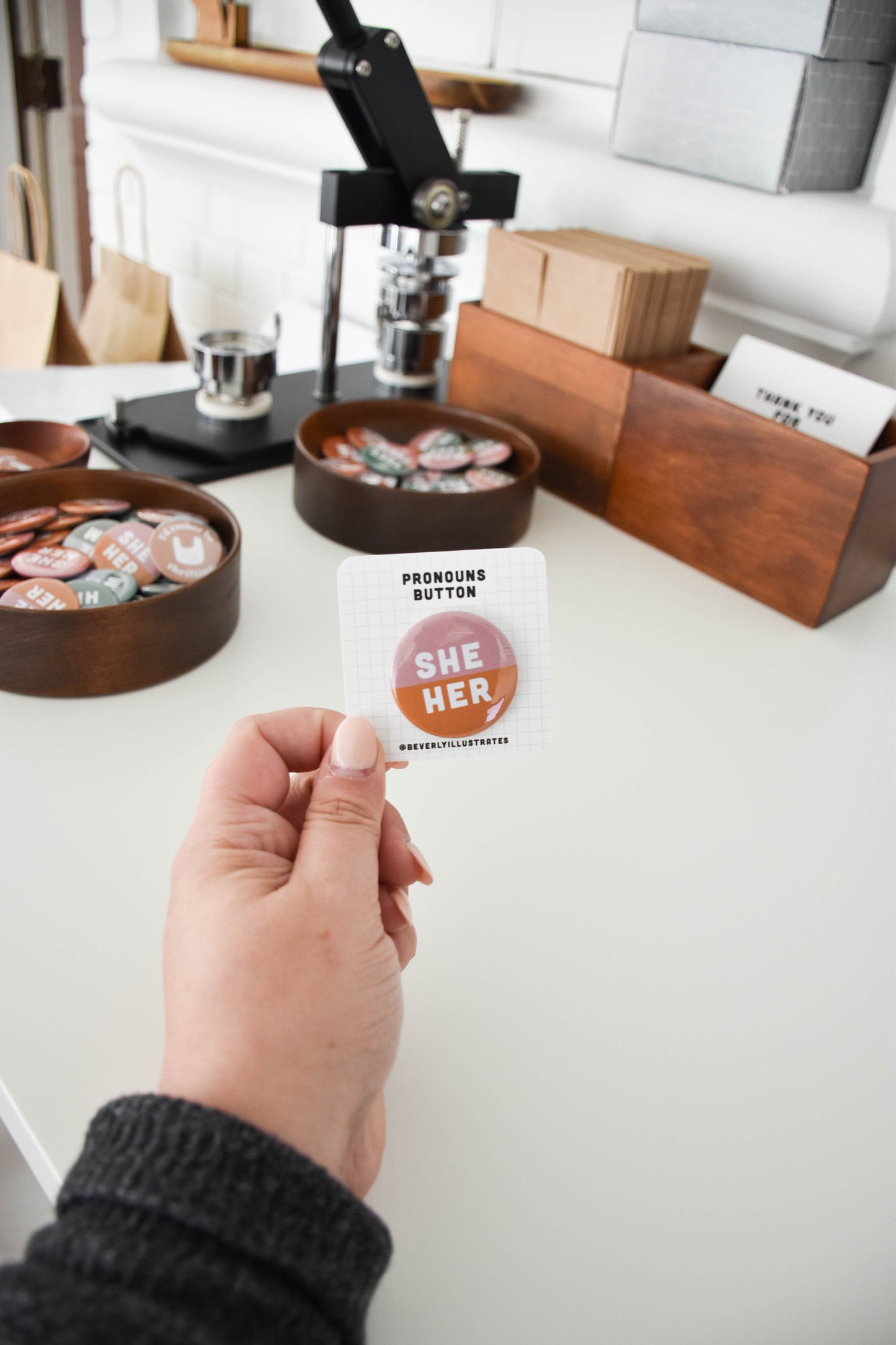 Pronoun Pin Button | She/Her | They/Them | He/Him | Customize pronoun pin | Pronoun pin badge | ANY PRONOUNS
