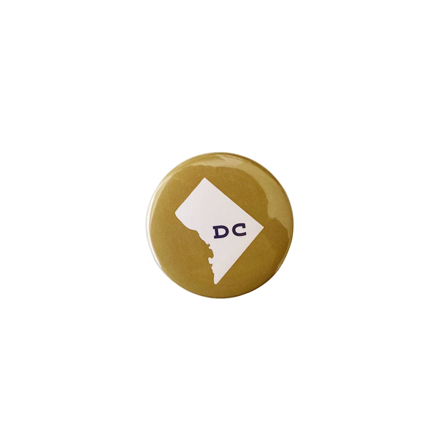 Minimal Washington DC Olive Pin Back Button
