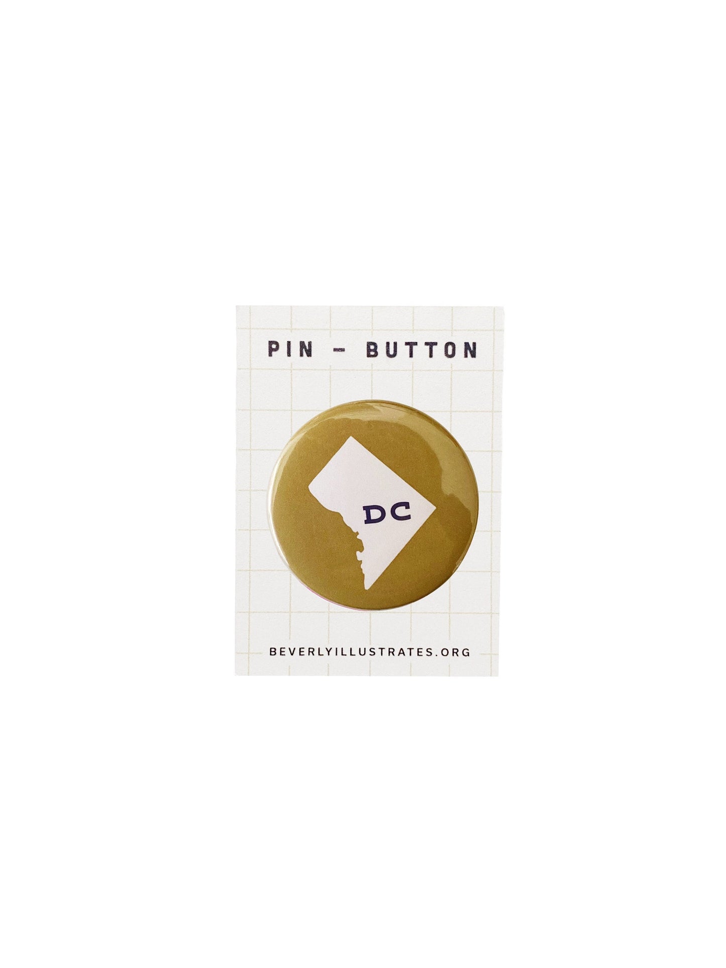 Minimal Washington DC Olive Pin Back Button