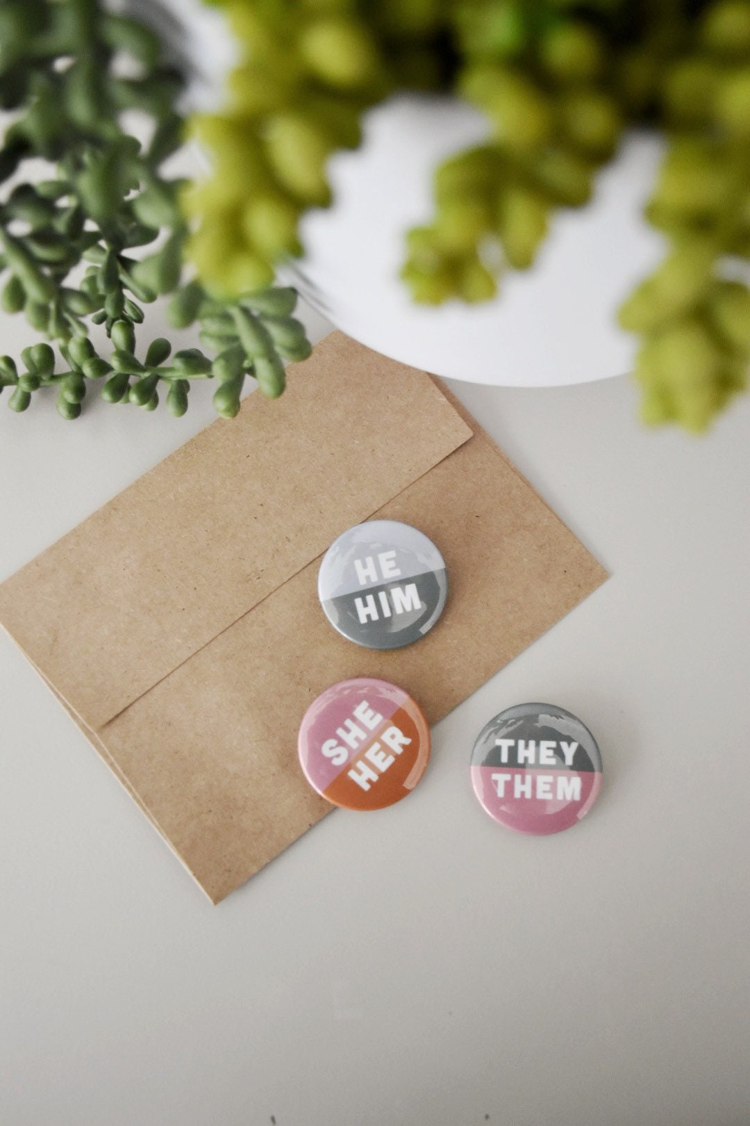She / They Pronoun button pin  | Customize pronoun pin | Pronoun pin badge | back to school