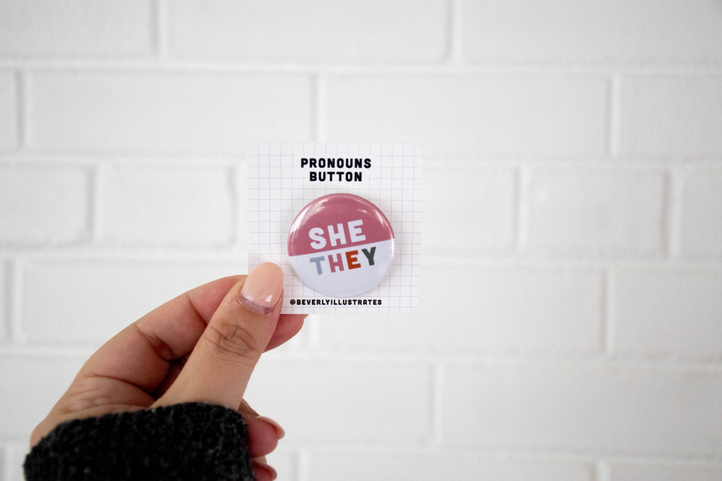 She / They Pronoun button pin  | Customize pronoun pin | Pronoun pin badge | back to school