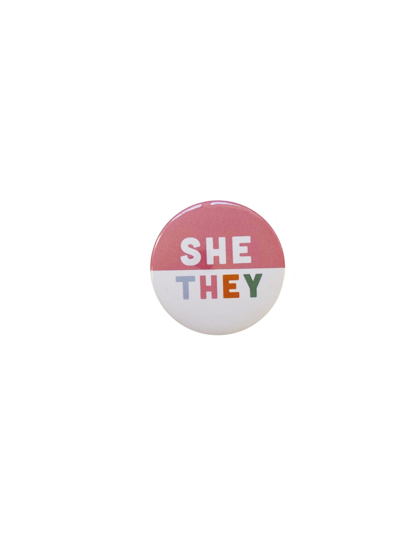 She / They Pronoun button pin  | Customize pronoun pin | Pronoun pin badge | back to school