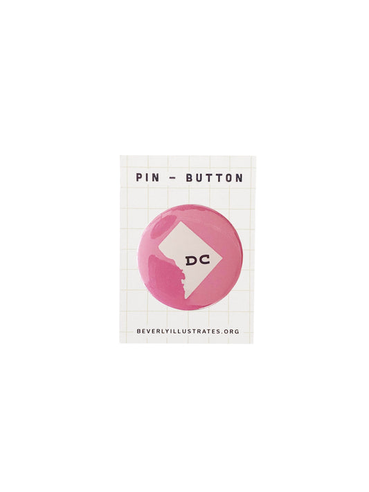 Minimal Washington DC Pink Pin Back Button