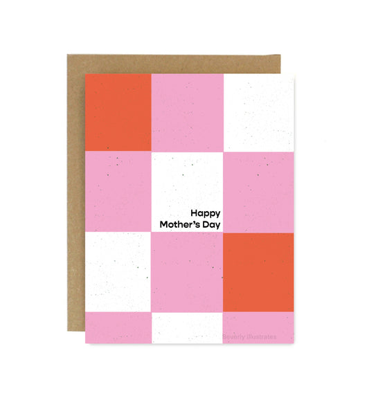 Checkered Mothers Day Greeting Card